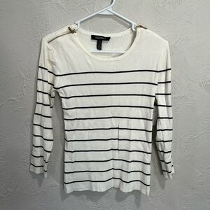 Ellen Tracy Zipper Detail Ribbed Sweater Size Medium NWT